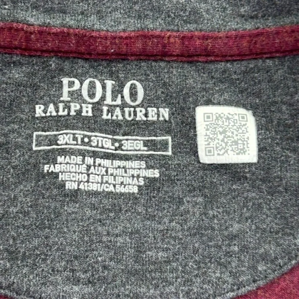 Polo Ralph Lauren Mens 3XL Tall Burgundy 1/4 Zip Pullover Sweatshirt Long Sleeve